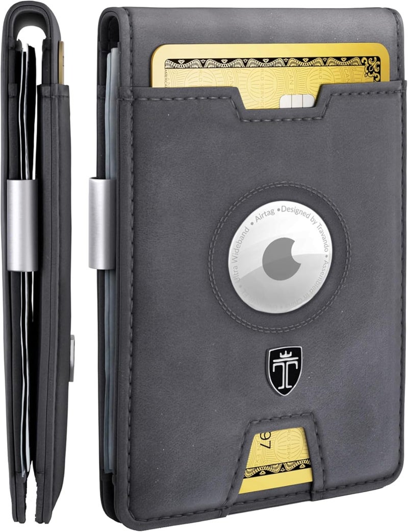 TRAVANDO AirTag* Wallet Mens Wallet with Money Clip Air Tag Wallet Card Holder RFID Blocking Bifold Gifts for Men - Image 1